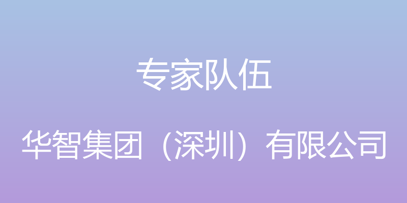 专家队伍 - 华智集团（深圳）有限公司